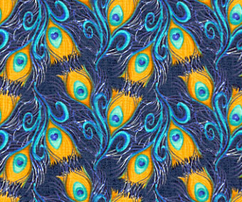 Павлиньи перья с преобладанием желто-сине-голубого
