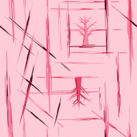 Деревца на розовом