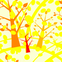 Осенние деревья на белом