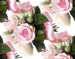 Розовая роза с розовым бантом