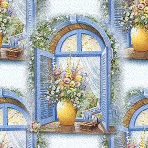 Букет цветов в  вазе на окне