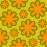 Оранжевые цветы на зеленом