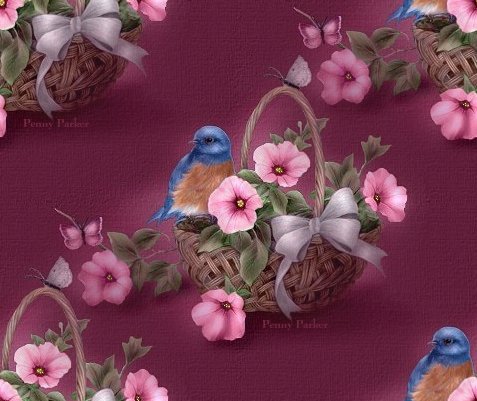 Птицы и бабочки у розовых цветов