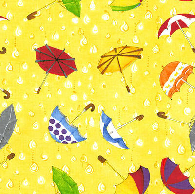 Разноцветные зонтики на желтом