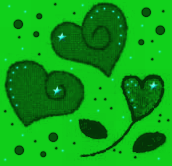 Сердечки зеленые на зеленом