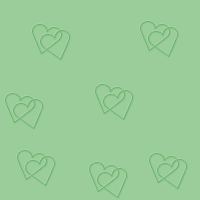 Зеленые сердечки парами на зеленом