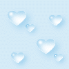Сердечки прозрачные на голубом