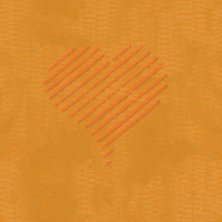 Сердечко оранжевыми полосами на желтом