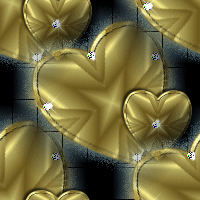 Сердечки золотые с бриллиантами на темном