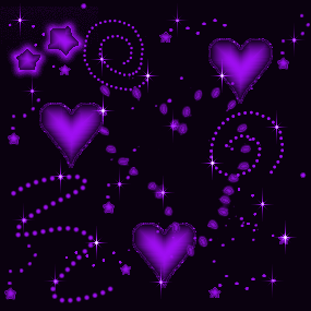 Сердечки на черном фоне фиолетовые