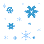 Голубые снежинки на белом