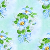 Голубой цветок с ленточкой