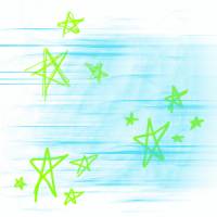Нарисованные зеленые звезды на голубом