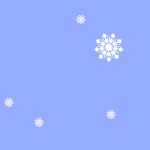 Снежинки летят на голубом фоне