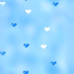Синие и белые сердечки на голубом
