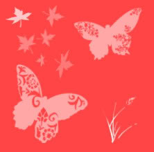 Бабочки на красном