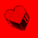 Красное сердечко видно с трех сторон