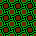 Зелено-черный орнамент на коричневом