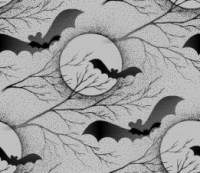 Летучие мыши на фоне ветвей и луны