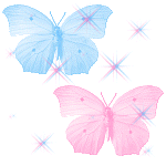 Голубые и розовые бабочки