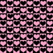 Фон с черно-розовыми сердечками