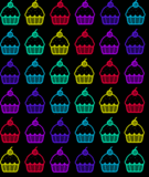 Разноцветные корзиночки на черном