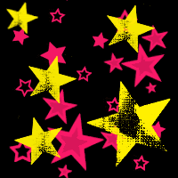 Желтые и розовые звезды на черном
