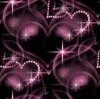 Валентинка с фиолетовыми сердечками