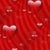 Валентинка с красными сердечками разной величины