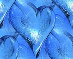 Валентинка с голубыми сердечками