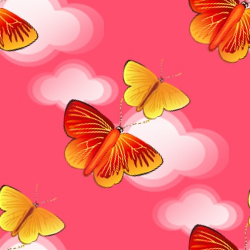 Желтые бабочки на розовом