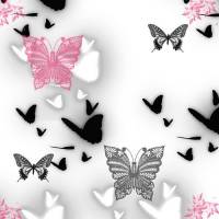 Розовые, черные и серые бабочки