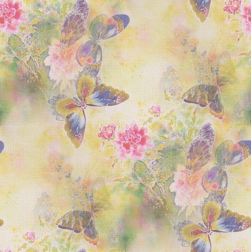 Бабочки над цветами. Рисунок