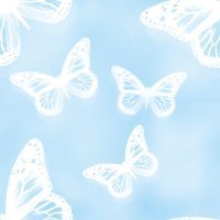 Белые бабочки на голубом