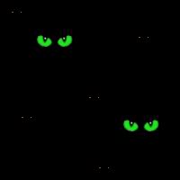 Halloween. Зеленые глаза на черном