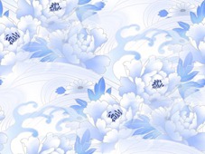 Белые цветы с голубыми листьями на белом