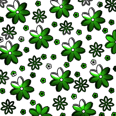 Зеленые ромашки на белом