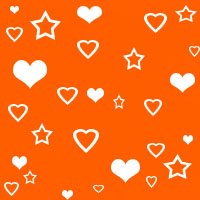 Сердечки на оранжевом