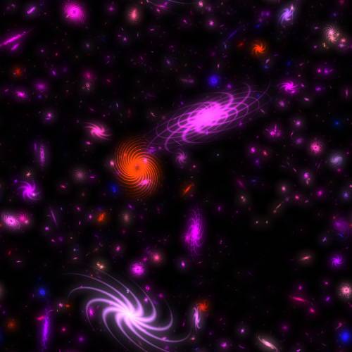 Космос оранжево-фиолетовый