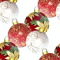 Новогодние елочные шарики красные и белые