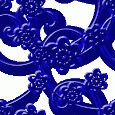 Кружевной синий рисунок на белом