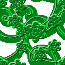 Кружевной нежно-зеленый рисунок на белом