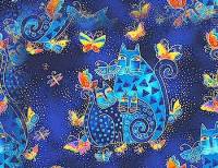 Сине-голубые коты среди бабочек